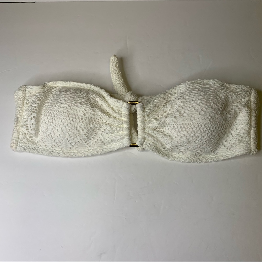 Roxy Swim Open Weave Back Tie Strapless Bikini Top